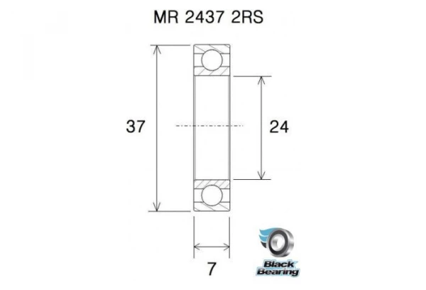 Roulement Black Bearing MR 2437 2RS 24 X 37 X 7 Mm 4 Roulement Black Bearing MR 2437 2RS 24 X 37 X 7 Mm – Image 2