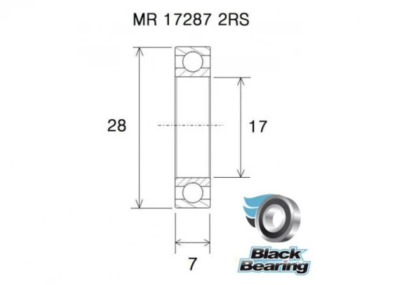 Roulement Black Bearing MR 17287 2RS 17 X 28 X 7 Mm 4 Roulement Black Bearing MR 17287 2RS 17 X 28 X 7 Mm – Image 2