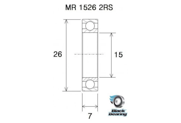 Roulement Black Bearing MR 15267 2RS 15 X 26 X 7 Mm 4 Roulement Black Bearing MR 15267 2RS 15 X 26 X 7 Mm – Image 2