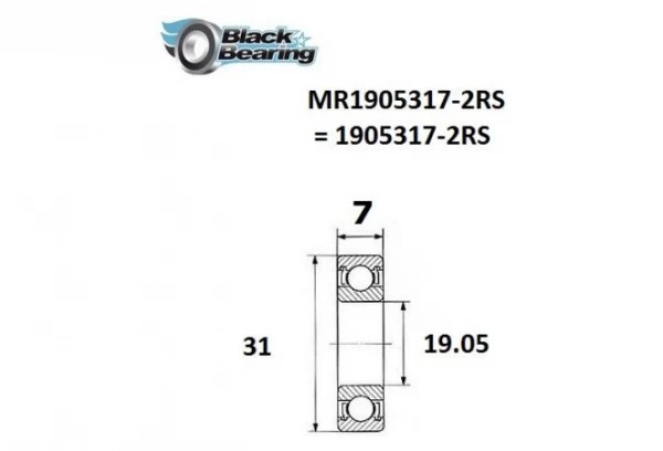 Roulement Black Bearing MR 1905317 2RS Max 19.05 X 31 X 7 Mm 4 Roulement Black Bearing MR 1905317 2RS Max 19.05 X 31 X 7 Mm – Image 2