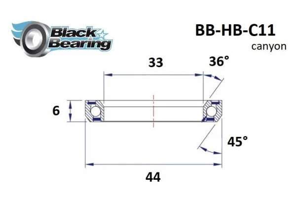 Roulement De Direction Black Bearing C11 33 X 44 X 6 Mm 36/45° 4 Roulement De Direction Black Bearing C11 33 X 44 X 6 Mm 36/45° – Image 2