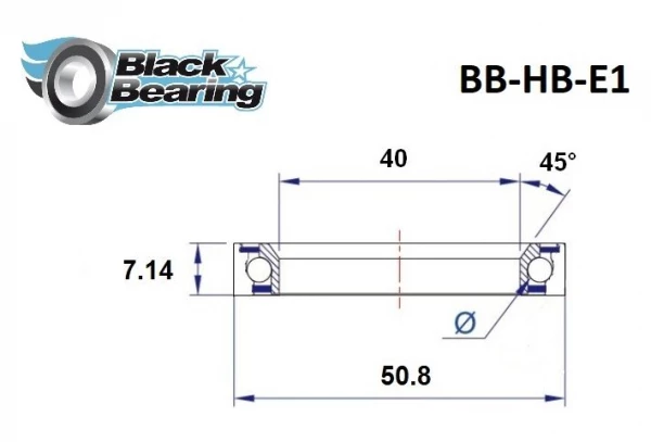 Roulement De Direction Black Bearing E1 40 X 50.8 X 7.14 45/90° 4 Roulement De Direction Black Bearing E1 40 X 50.8 X 7.14 45/90° – Image 2