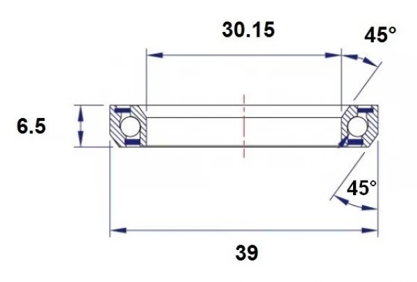 Roulement De Direction Black Bearing B4 30.15 X 39 X 6.5 Mm 45/45° 4 Roulement De Direction Black Bearing B4 30.15 X 39 X 6.5 Mm 45/45° – Image 2