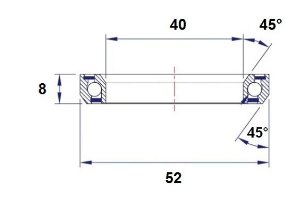 Roulement De Direction Black Bearing D3 40 X 52 X 8 Mm 45/45° 4 Roulement De Direction Black Bearing D3 40 X 52 X 8 Mm 45/45° – Image 2