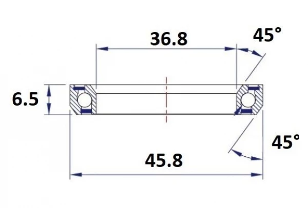 Roulement De Direction Black Bearing C14 36.8 X 45.8 X 6.5 Mm 45/45° 3 Roulement De Direction Black Bearing C14 36.8 X 45.8 X 6.5 Mm 45/45° – Image 2